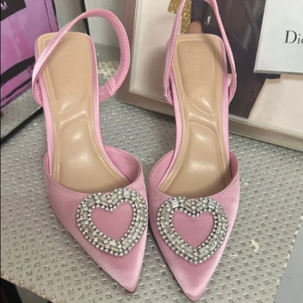 Primark Pink Heart Embellished Heels